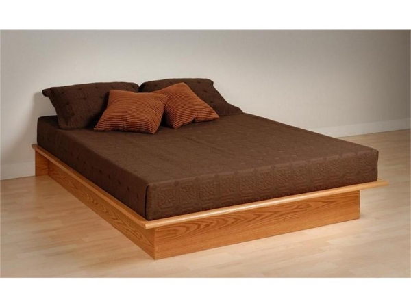 Prepac OBQ6080 Oak Queen Platform Bed