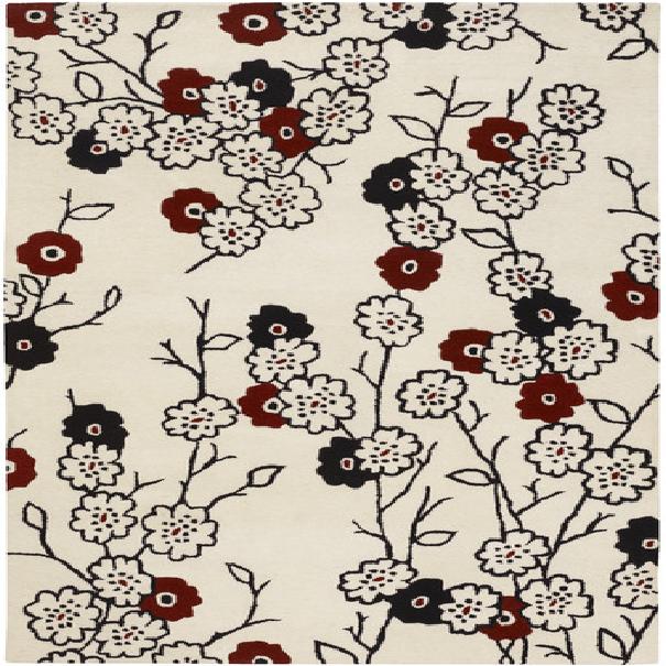 Surya GRA9942811 Gramercy Rug 100 Pct New Zealand Wool Hand Tufted White/Black/R