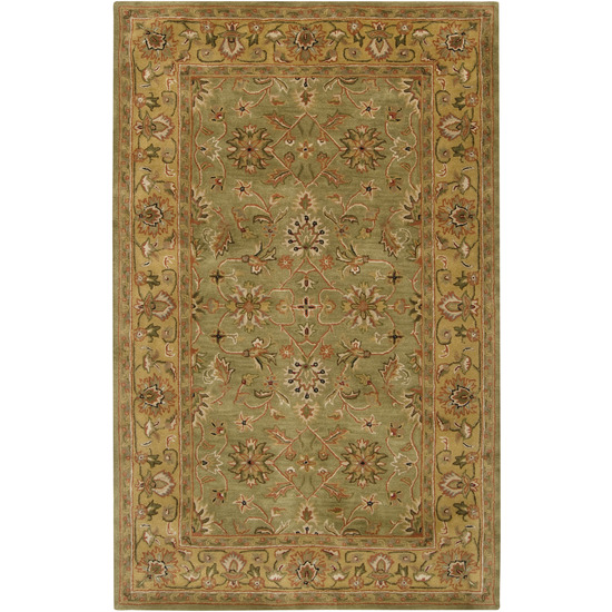 CRN6001-1616 Crowne Rug- 100% Wool- Hand Tufted- Fern/Gold/Rust/Tan/Cocoa/Burgundy- 1'6''X1'6''