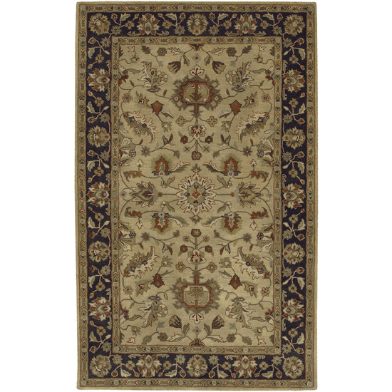 CRN6007-1616 Crowne Rug- 100% Wool- Hand Tufted- Gold/Dark Charcoal/Olive/Rust/Burgundy/Medium Jade- 1'6''X1'6''
