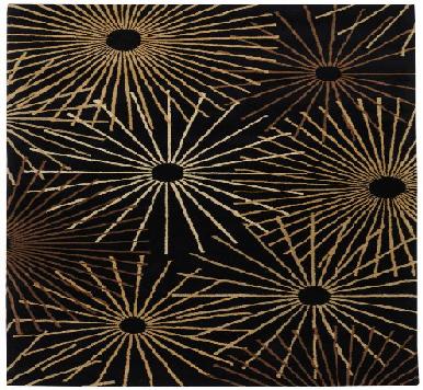 FM7090-6SQ Forum Rug- 100% Wool- Hand Tufted- Black/Brown/Tan/Gold/Beige/- 6' SQUARE