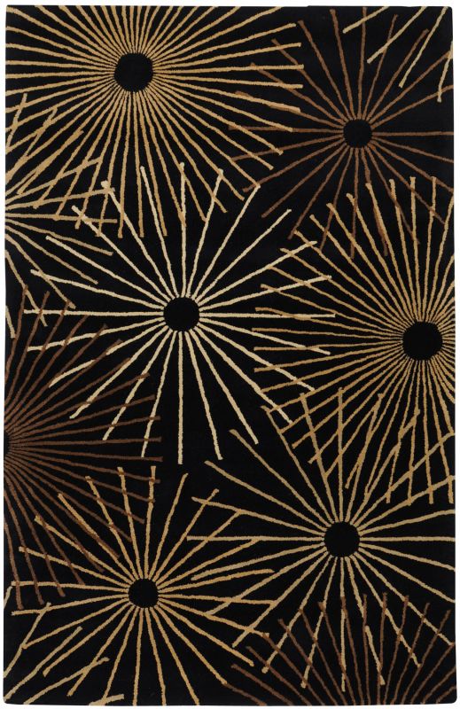 FM7090-811 Forum Rug- 100% Wool- Hand Tufted- Black/Brown/Tan/Gold/Beige/- 8'X11'