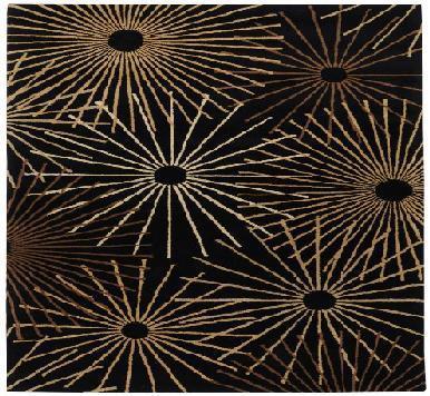FM7090-99SQ Forum Rug- 100% Wool- Hand Tufted- Black/Brown/Tan/Gold/Beige/- 9'9'' SQUA
