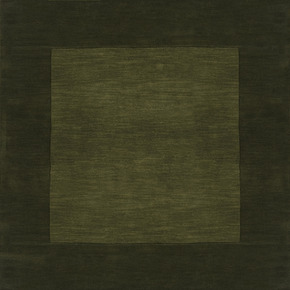 M315-8SQ Mystique Rug- 100% Wool- Hand Crafted- Dark Green- 8' SQUARE