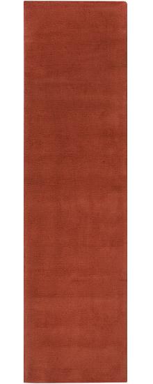 M332-268 Mystique Rug- 100 Pct Wool- Hand Crafted- Rust- 26X8