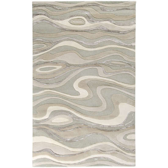 CAN1927-1616 Modern Classics Rug- 100 Pct New Zealand Wool- Hand Tufted- Ivory/White/Taupe/Light Gray- 16X16