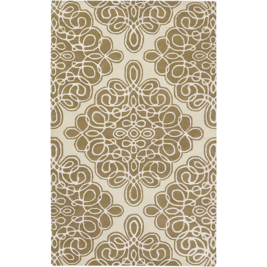 CAN1964-1616 Modern Classics Rug- 100 Pct New Zealand Wool- Hand Tufted- Off White/Gray Blue/Ivory- 16X16