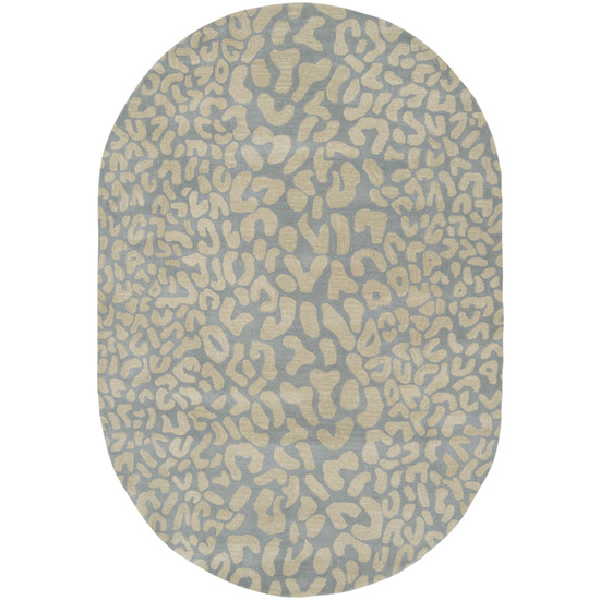 ATH5001-810OV Athena Rug- 100 Pct Wool- Hand Tufted- Pale Blue/Taupe- 8X10 OVA