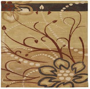 ATH5006-99SQ Athena Rug- 100% Wool- Hand Tufted- Tan/Beige/Brown/Charcoal/Ivory/- 9'9'' SQUA