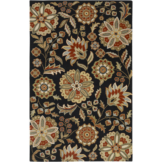 ATH5017-1014 Athena Rug- 100% Wool- Hand Tufted- Black/Red/Gold/Rust/Ivory/Sage- 10'X14'