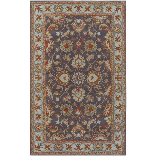 CAE1004-7696 Caesar Rug- 100% Wool- Hand Tufted- Charcoal/Spa/Rust/Red/Cream/Light Brown- 7'6''X9'6''