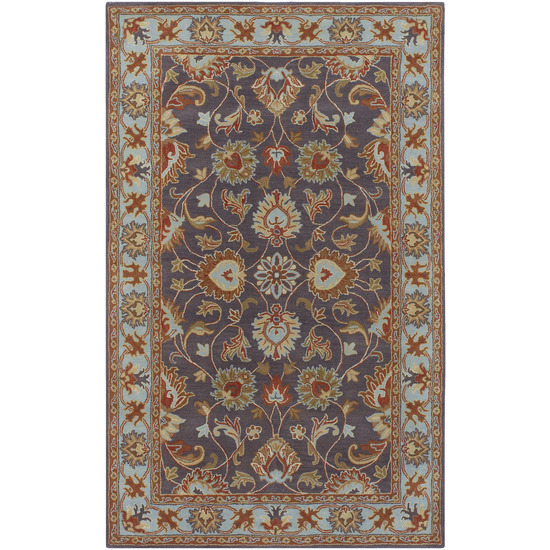 CAE1004-912 Caesar Rug- 100% Wool- Hand Tufted- Charcoal/Spa/Rust/Red/Cream/Light Brown- 9'X12'