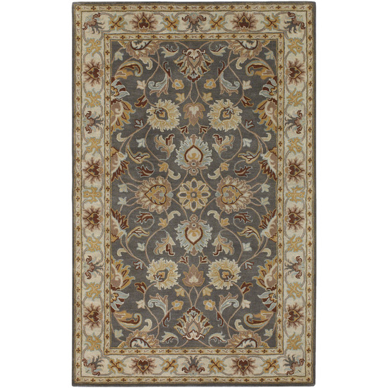 CAE1005-7696 Caesar Rug- 100% Wool- Hand Tufted- Charcoal/Beige/Brown/Gold/Mocha/Light Blue- 7'6''X9'6''