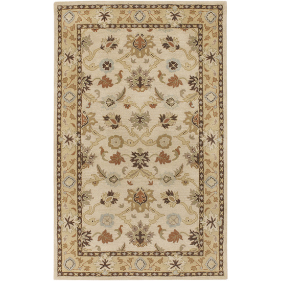 CAE1010-912 Caesar Rug- 100% Wool- Hand Tufted- Beige/Tan/Gold/Black/Light Blue/Rust- 9'X12'