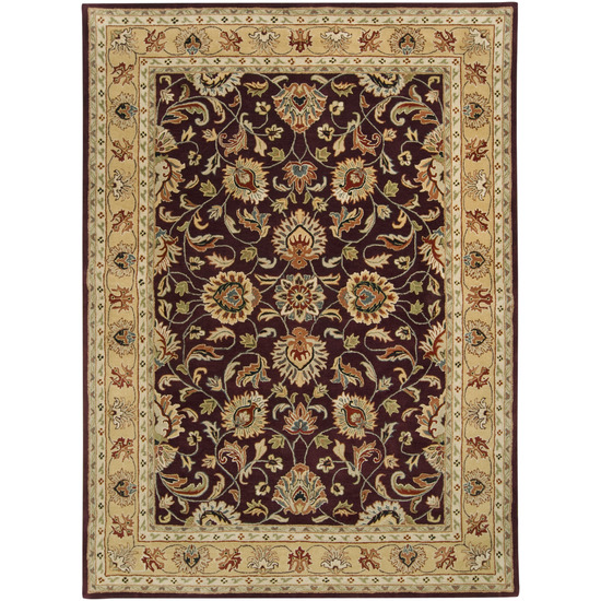 CAE1024-1215 Caesar Rug- 100% Wool- Hand Tufted- Plum/Gold/Red/Sage/Dark Green/Brown- 12'X15'