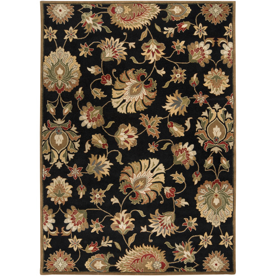 CAE1027-1215 Caesar Rug- 100% Wool- Hand Tufted- Black/Brown/Gold/Red/Rust/Sage- 12'X15'