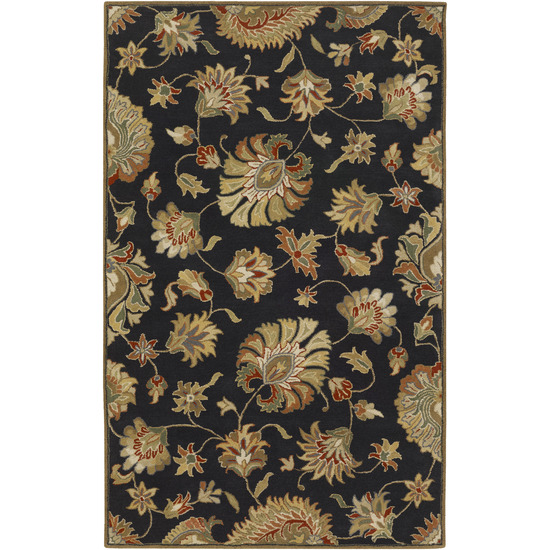CAE1027-7696 Caesar Rug- 100% Wool- Hand Tufted- Black/Brown/Gold/Red/Rust/Sage- 7'6''X9'6''