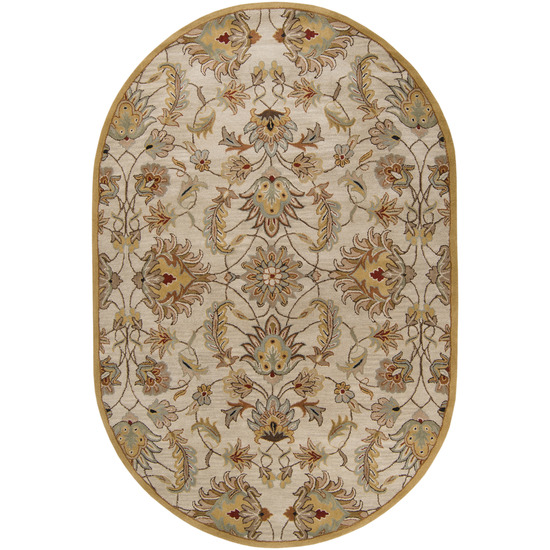 CAE1029-810OV Caesar Rug- 100 Pct Wool- Hand Tufted- Gold/Beige/Taupe/Rust/Olive/Sage- 8X10 OVA