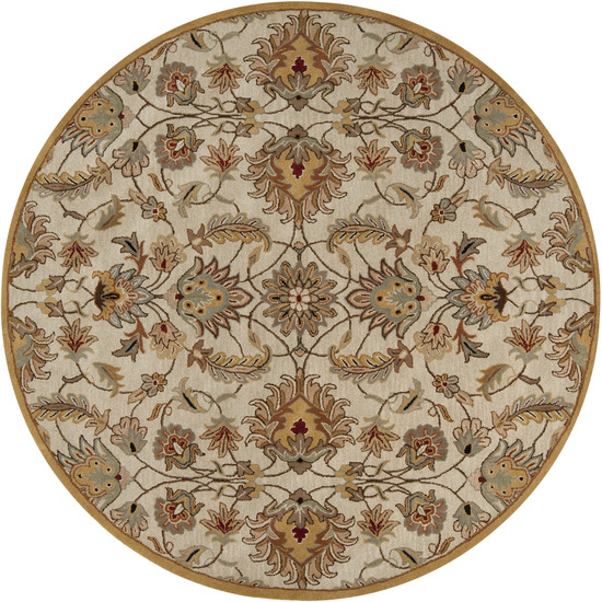 CAE1029-99RD Caesar Rug- 100 Pct Wool- Hand Tufted- Gold/Beige/Taupe/Rust/Olive/Sage- 99 ROUN