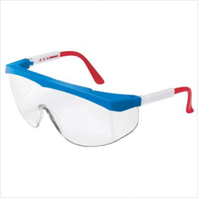135-ss130 Stratos Red-wht-blue Frame Clear Lens