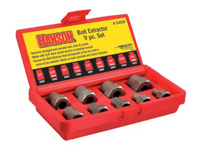 9 Piece Bolt Extractor Set 1-4-3-4 Inch W-3-8 Inch Drv