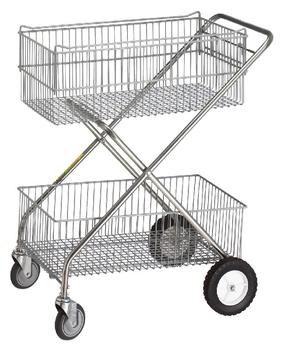 R & B Wire 500 Deluxe Tubular Steel Utility Cart - 2 Baskets Chrome R & B Wire 500 Deluxe Tubular Steel Utility Cart - 2 Baskets Chrome