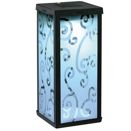 3011wrm1 Frosted Scroll Square Solar Lantern