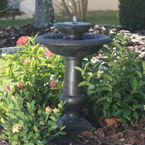 24260rm1 Chatsworth Two-tier Solar On Demand Fountain - Oiled Bronze Finish