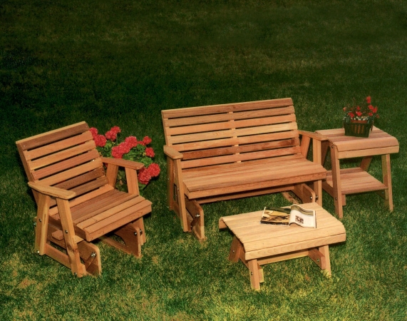 Creek Vine Designs WRF3230SETCVD Cedar Rocking Classic Gliders  Tables Set