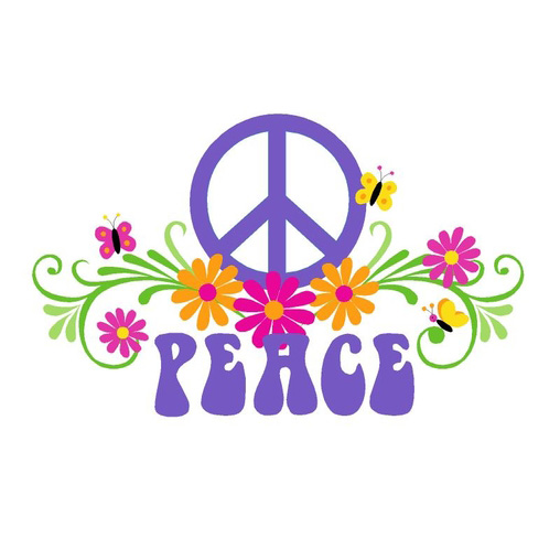 5-1362 Peace & Flowers- Sm - Paint It Yourself