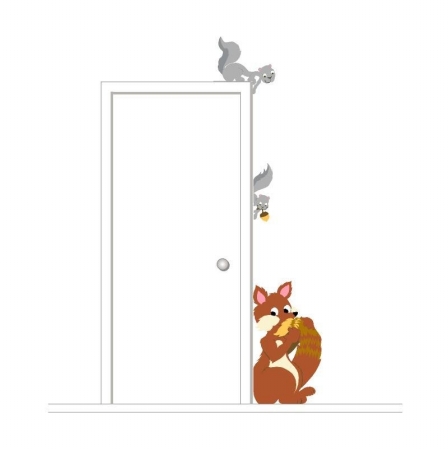 5-1292 Fox & Squirrel Doorhugger - Paint It Yourself