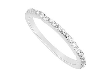 Fine Jewelry Vault W3005BW14D110 Diamond Wedding Band: 14K White Gold 0.25 CT Diamonds Size 7
