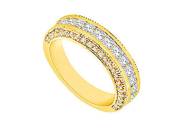Fine Jewelry Vault MW679Y14D101 Mens Diamond Wedding Band: 14K Yellow Gold 3.00 CT Diamonds Size 7