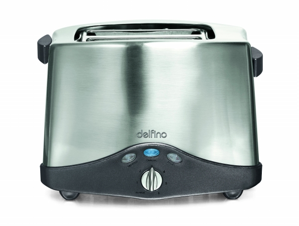 Delfino DLT362 Steel Toaster Electronic 2 Slice