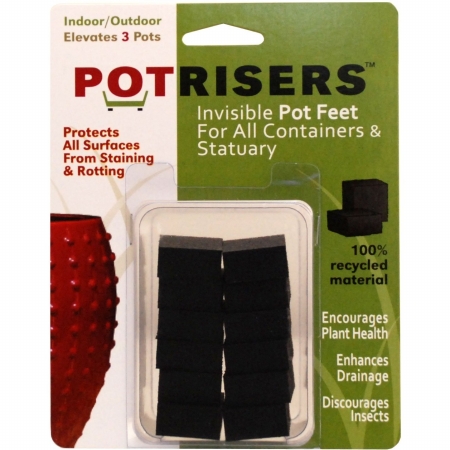 Potrisers PR 12 12 Packs Invisible Pot Feet  Black