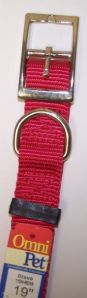 445-11559 No.115n Rd19 Nylon Collar Double Ply 1inx19in Color Red