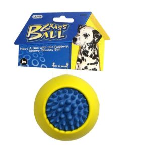 JW Pet Company 08043069 JW Pet Company Tough by Nature Grass Ball Large Rubber Dog Toy