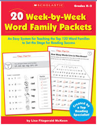 Scholastic 978-0-439-92923-3 20 Week-by-week Word Family Packets