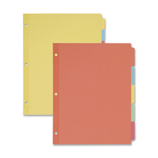 Consumer Products Non-laminated Tab Dividers- 5-tab- 11in.x8-.50in.- White