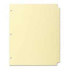 Plain Tab Indexes- 3hp- 5-tab- 11in.x8-.50in.- Canary