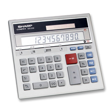 Shrqs2130 12-dgt Desktop Calculator- Dual Power- 7-.50in.x6-.88in.x2-.67in.- Gy