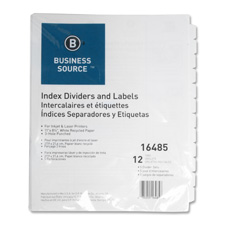 Bsn16486 Index Dividers- 3hp- 12-tab- White