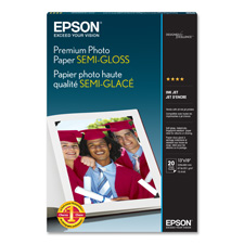 Epson America Inc. EPSS041327 Photo Paper- Semi-Gloss- 13in.x19in.- 68 lb.- 10.4 mil- White