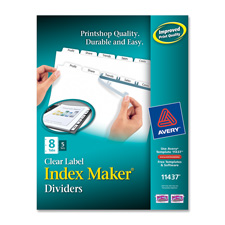 Consumer Products Ave11447 Index Maker- Laser- Punched- 8-tabs- White
