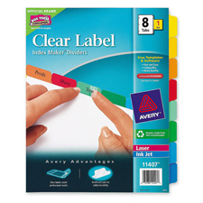 Consumer Products Ave11424 Index Maker- Laser-inkjet- 8 Tab- 25-set- Multicolor