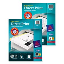 Avery Consumer Products AVE11539 Direct Print Presentation Dividers 5 Tabs White