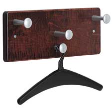 Quartet QRT20521 Wall Rack Wall Mountable 4 Hooks 18in.x6in.x7in. Mahogany