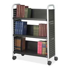 Safco Products Company SAF5336BL SingleSided Cart w3 Shelves 33in.x14.25in.x44.2