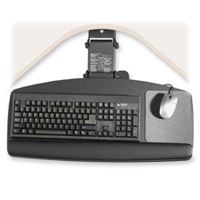 3M Commercial Office Supply Div. MMMAKT70LE Keyboard Tray Adjustable 25.50in. x12in. 21.50in. Track Black
