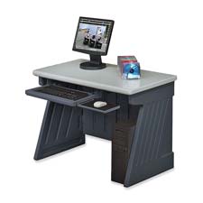 Computer Desk- 42in.x24-.50in.x30in.- Charcoal Gray Base-silver Top